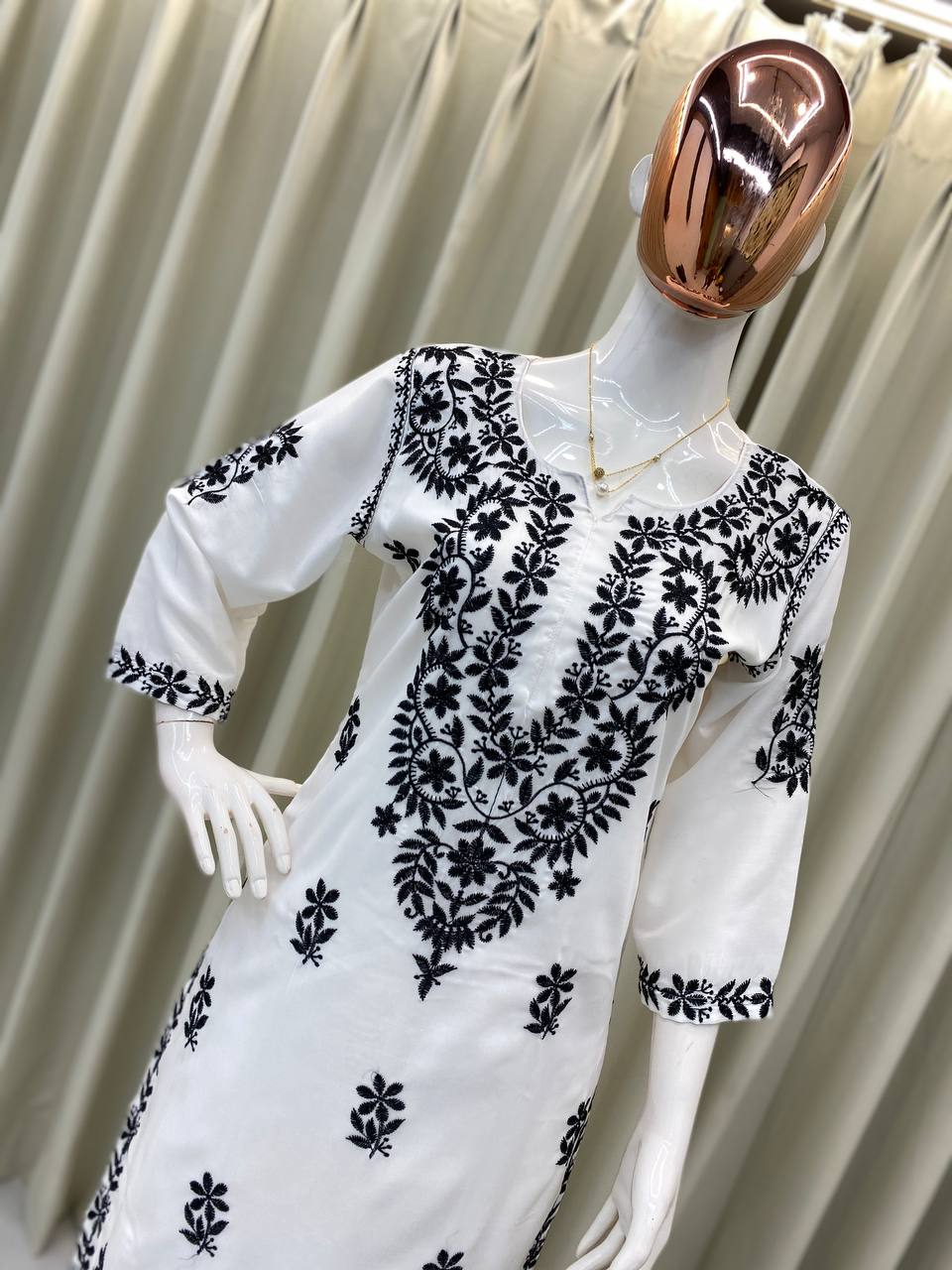Stylish Maslin Kurta with Palazzo Set – Embroidery Work