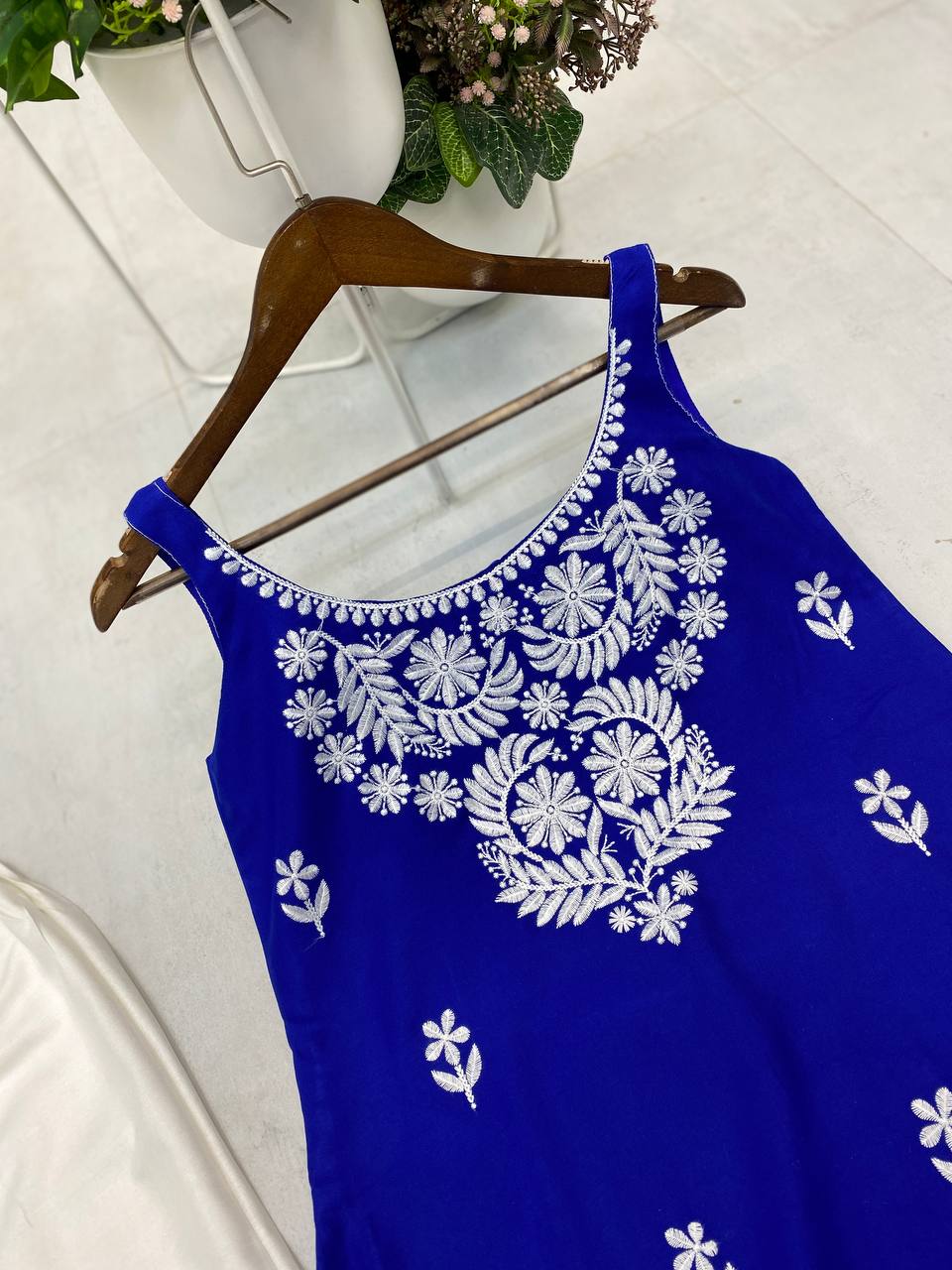 Designer Rayon Embroidered Top and Plazzo Set | Comfortable Daily & Casual Wear