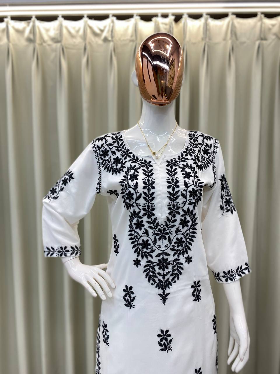 Stylish Maslin Kurta with Palazzo Set – Embroidery Work