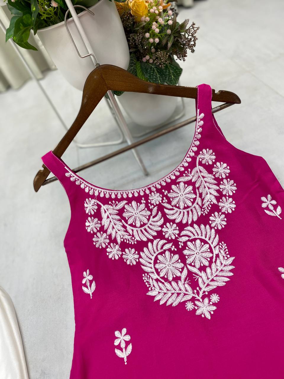 Designer Rayon Embroidered Top and Plazzo Set | Comfortable Daily & Casual Wear