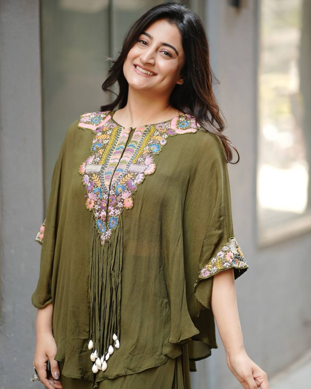 Trendy Indo-Western 3-Piece Set with Sequence Embroidery & Plazzo