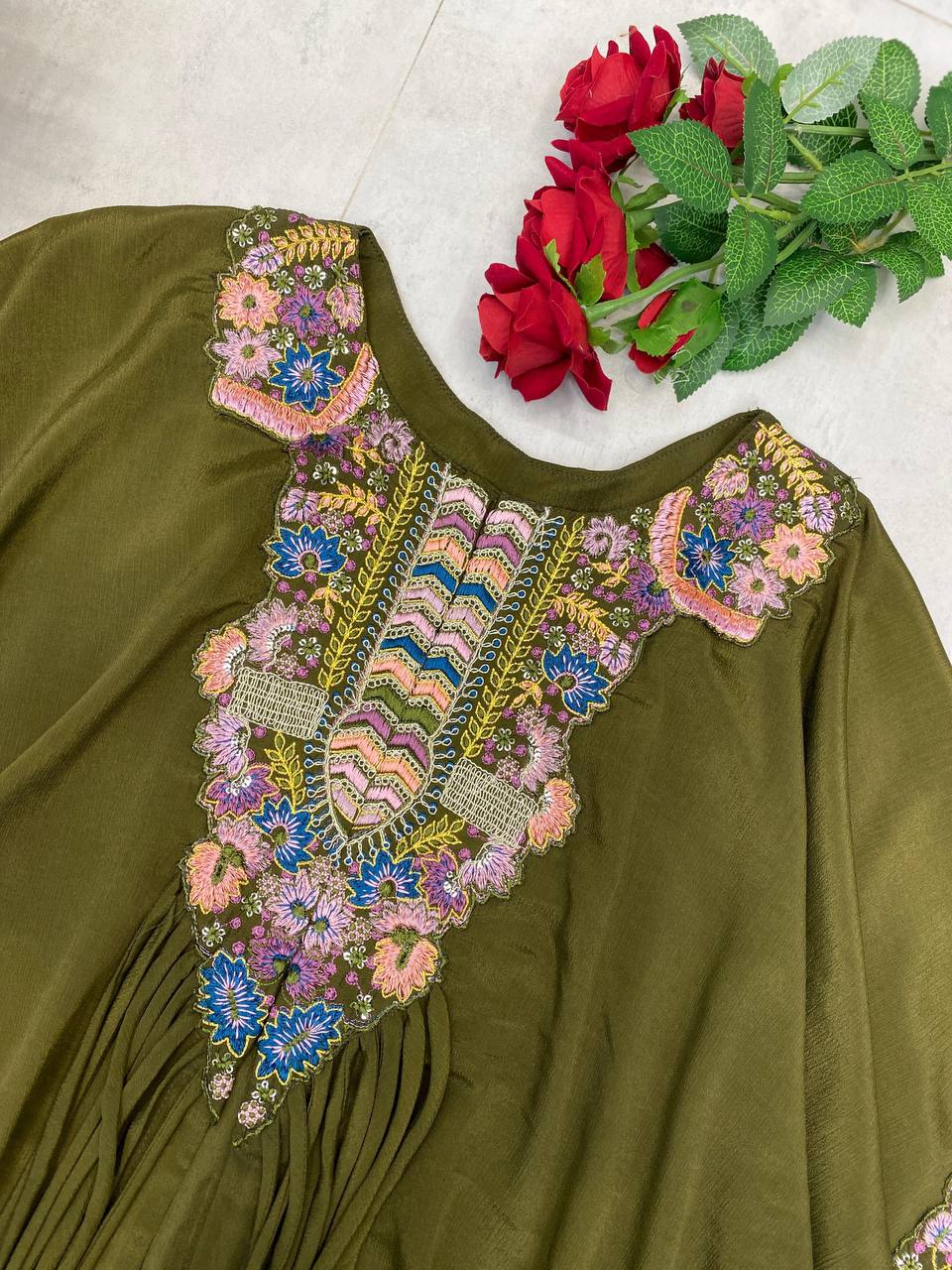 Trendy Indo-Western 3-Piece Set with Sequence Embroidery & Plazzo
