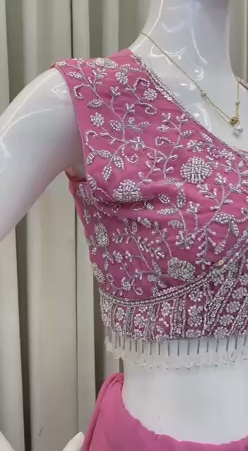 Trendy 3-Piece Western Dhoti Set with Embroidered Blouse & Koti – Perfect for Wedding Season