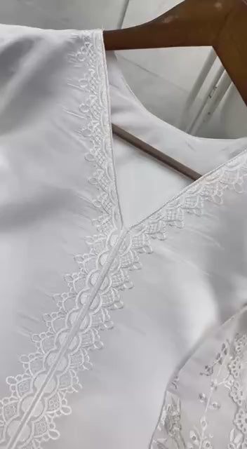 Premium 3-Piece Farsi Salwar Suit in Roman Silk with Heavy Embroidery & Organza Dupatta