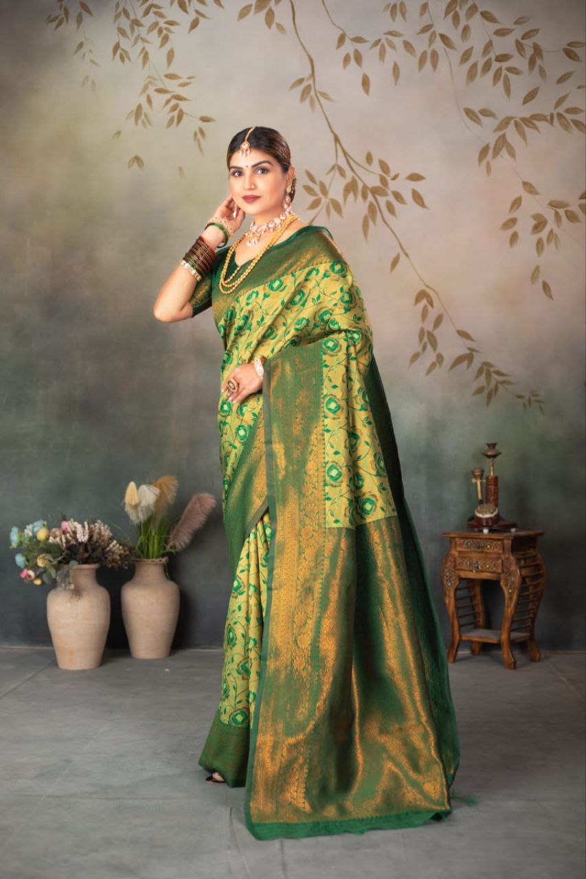 Elegant Banarasi Silk Saree with Matching Blouse – Design No. JG-1002