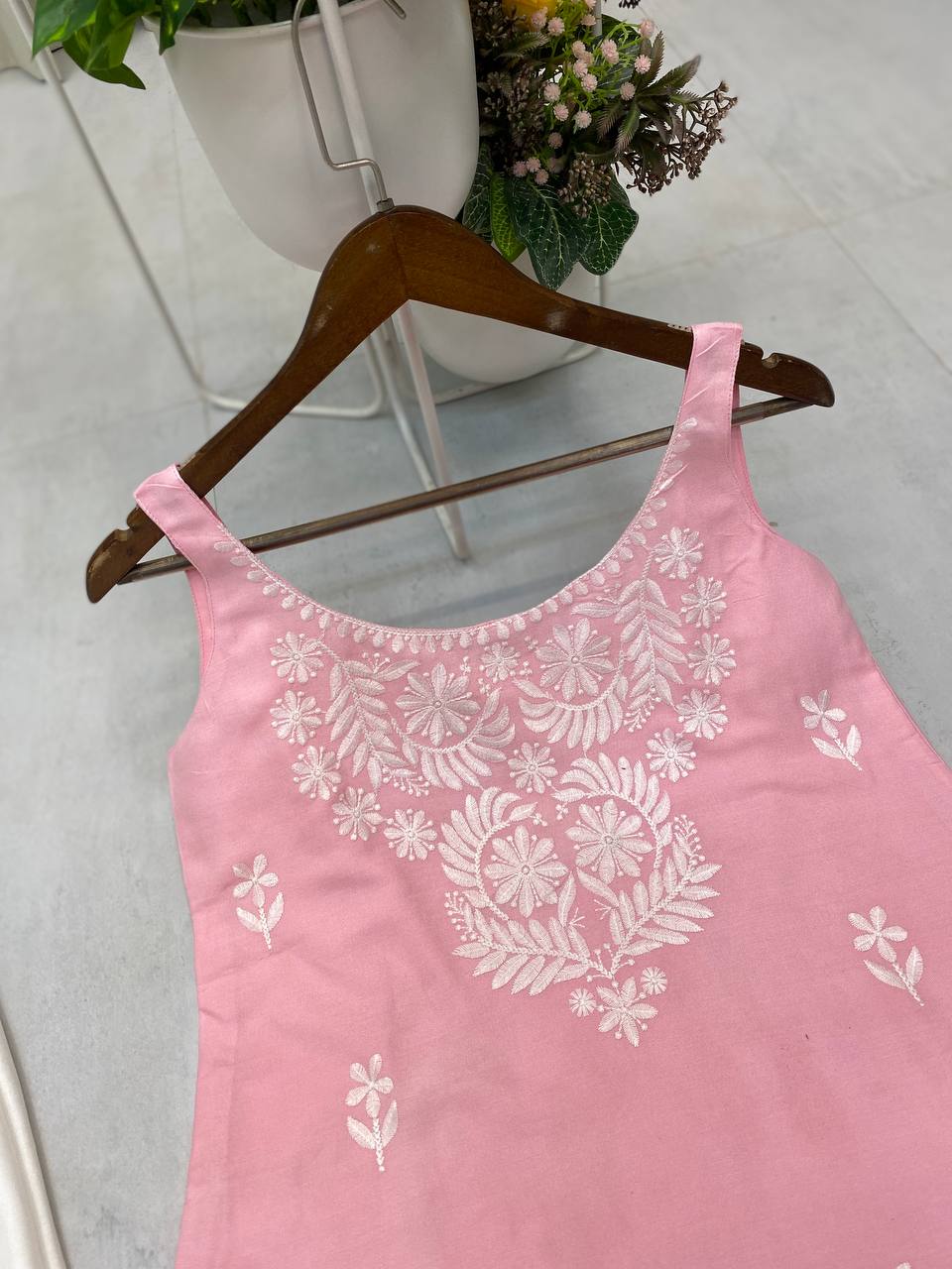 Designer Rayon Embroidered Top and Plazzo Set | Comfortable Daily & Casual Wear