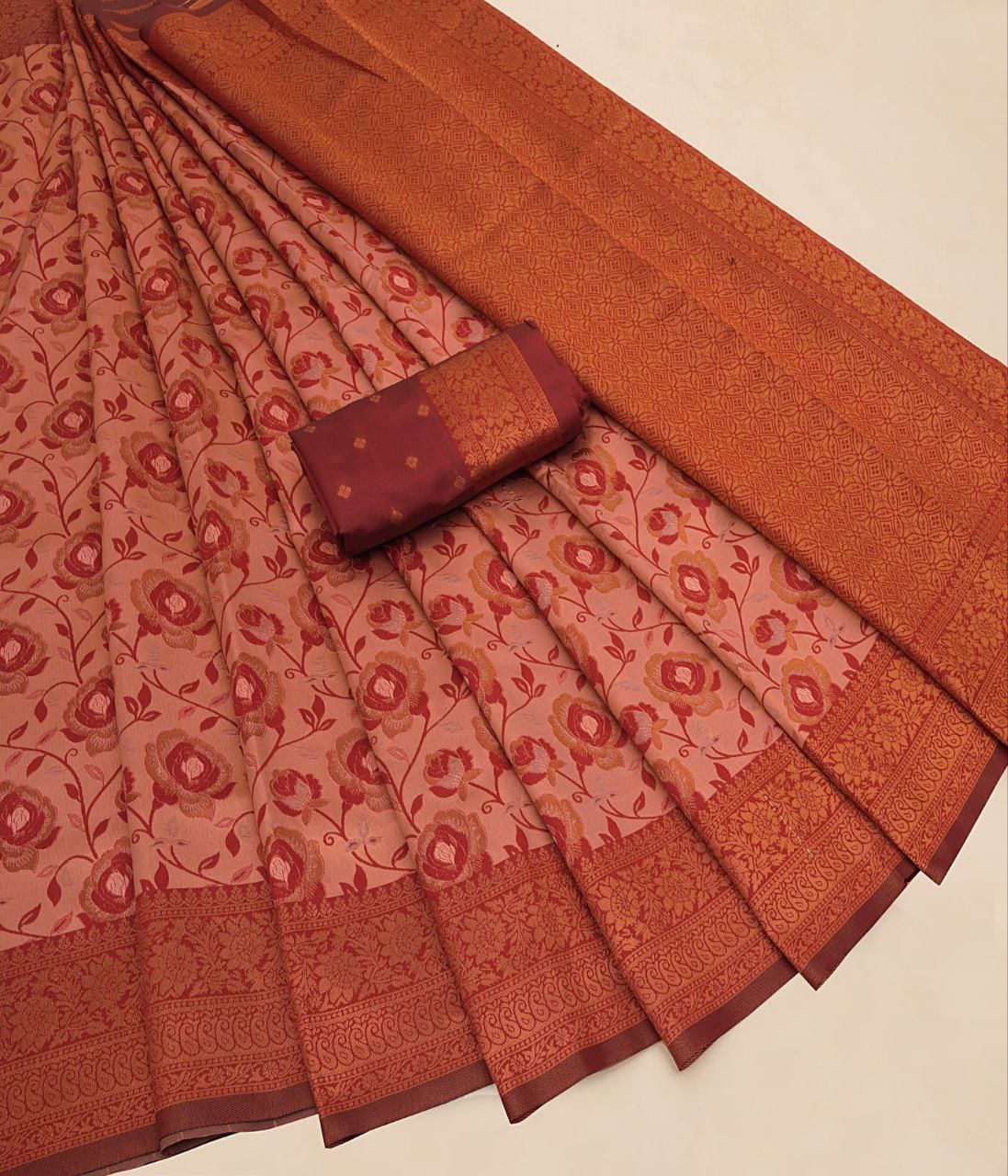 Elegant Banarasi Silk Saree with Matching Blouse – Design No. JG-1002