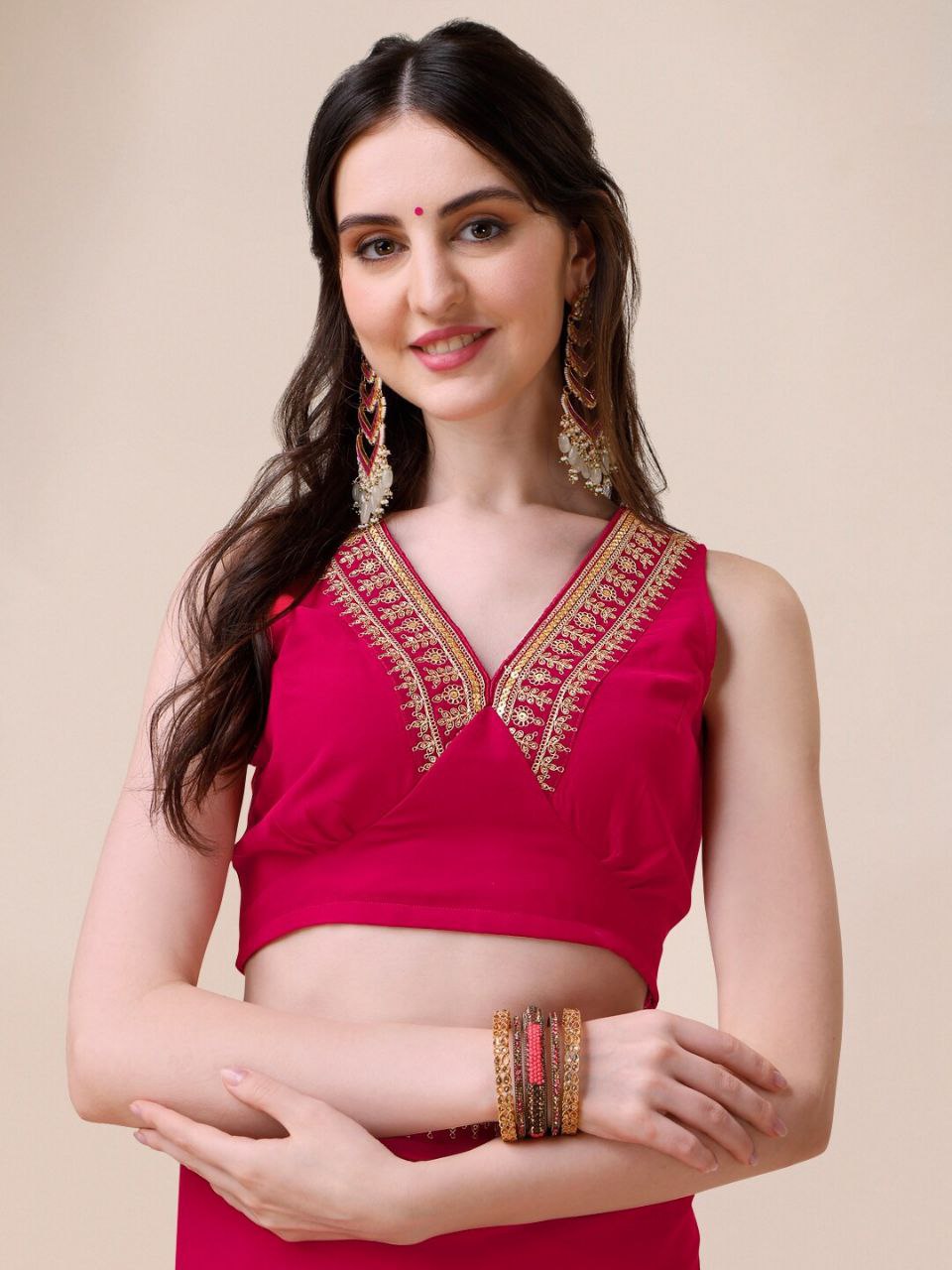 Graceful Fox Georgette Saree with Embroidery & Cutwork Lace – Perfect for Festive & Wedding Wear