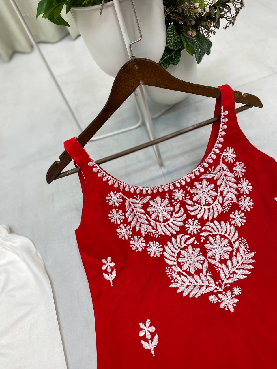 Designer Rayon Embroidered Top and Plazzo Set | Comfortable Daily & Casual Wear