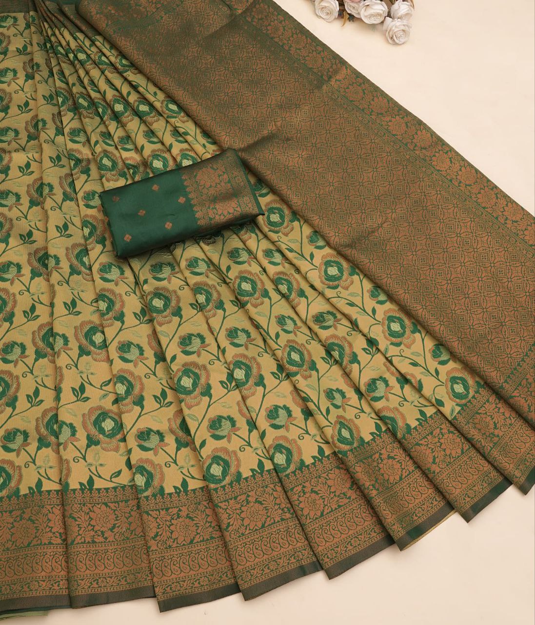 Elegant Banarasi Silk Saree with Matching Blouse – Design No. JG-1002