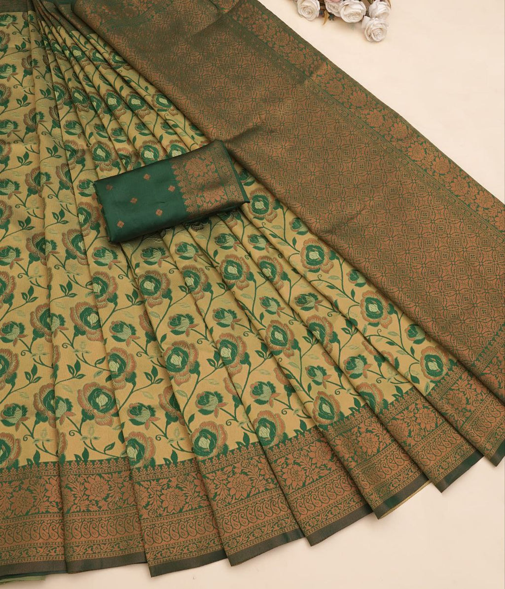 Elegant Banarasi Silk Saree with Matching Blouse – Design No. JG-1002